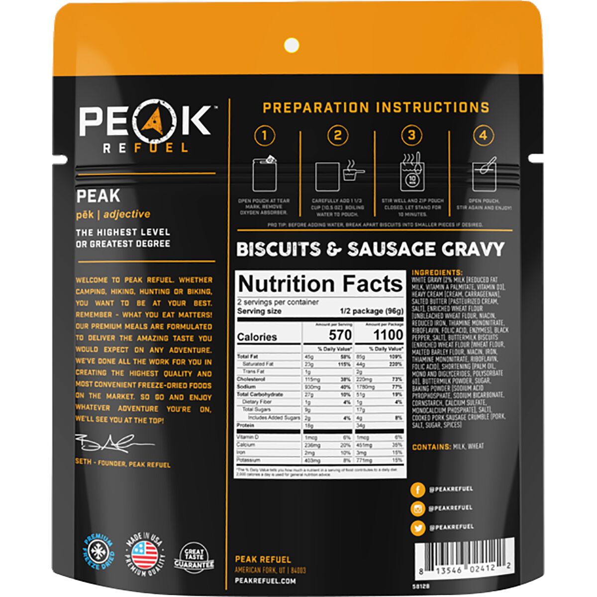 Peak Refuel Biscuits & Gravy