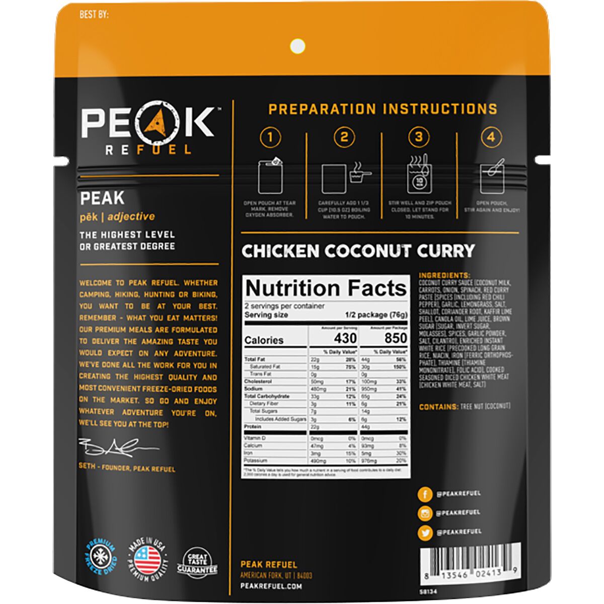 Peak Refuel Thai Coconut Curry
