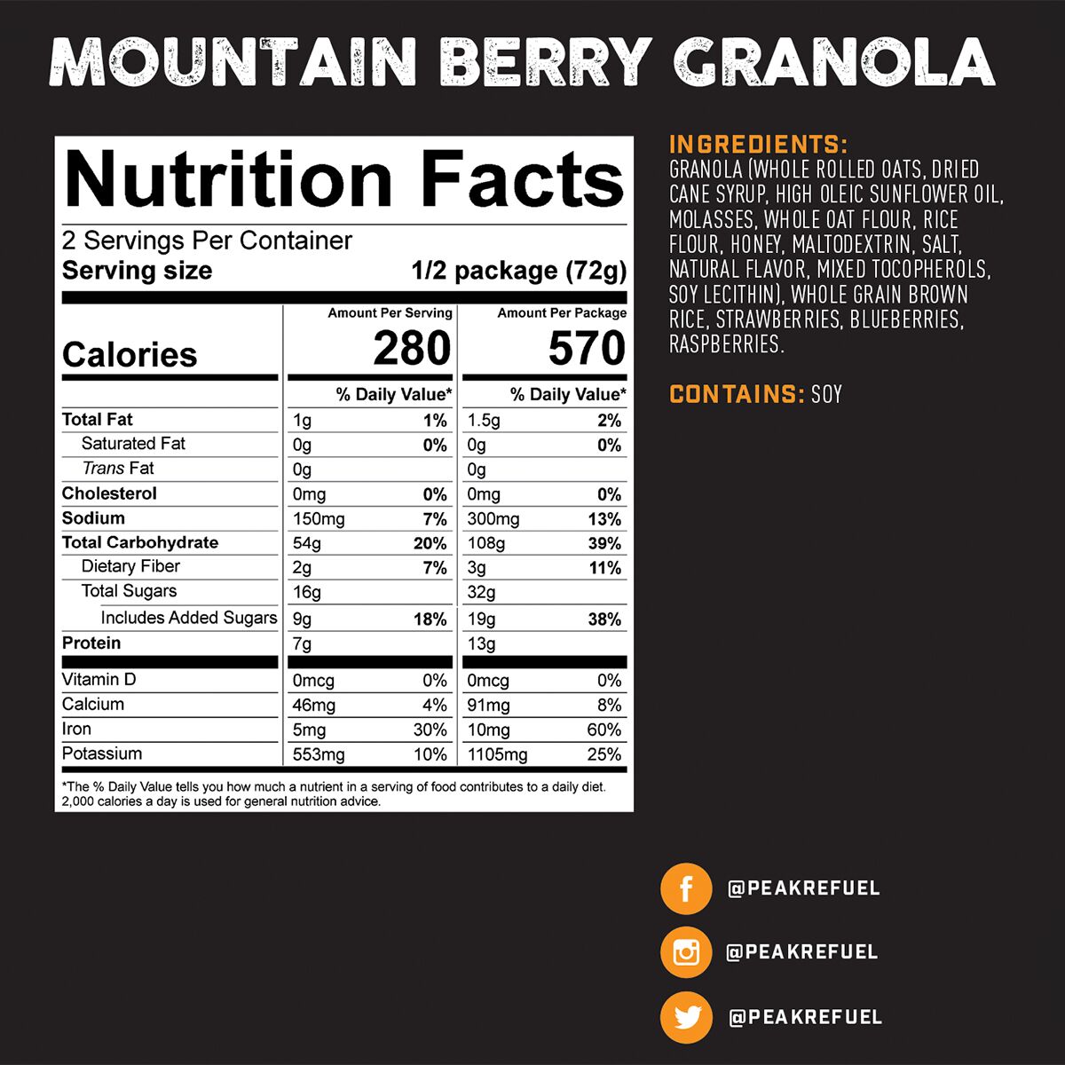 Peak Refuel Mountain Berry Granola (v)