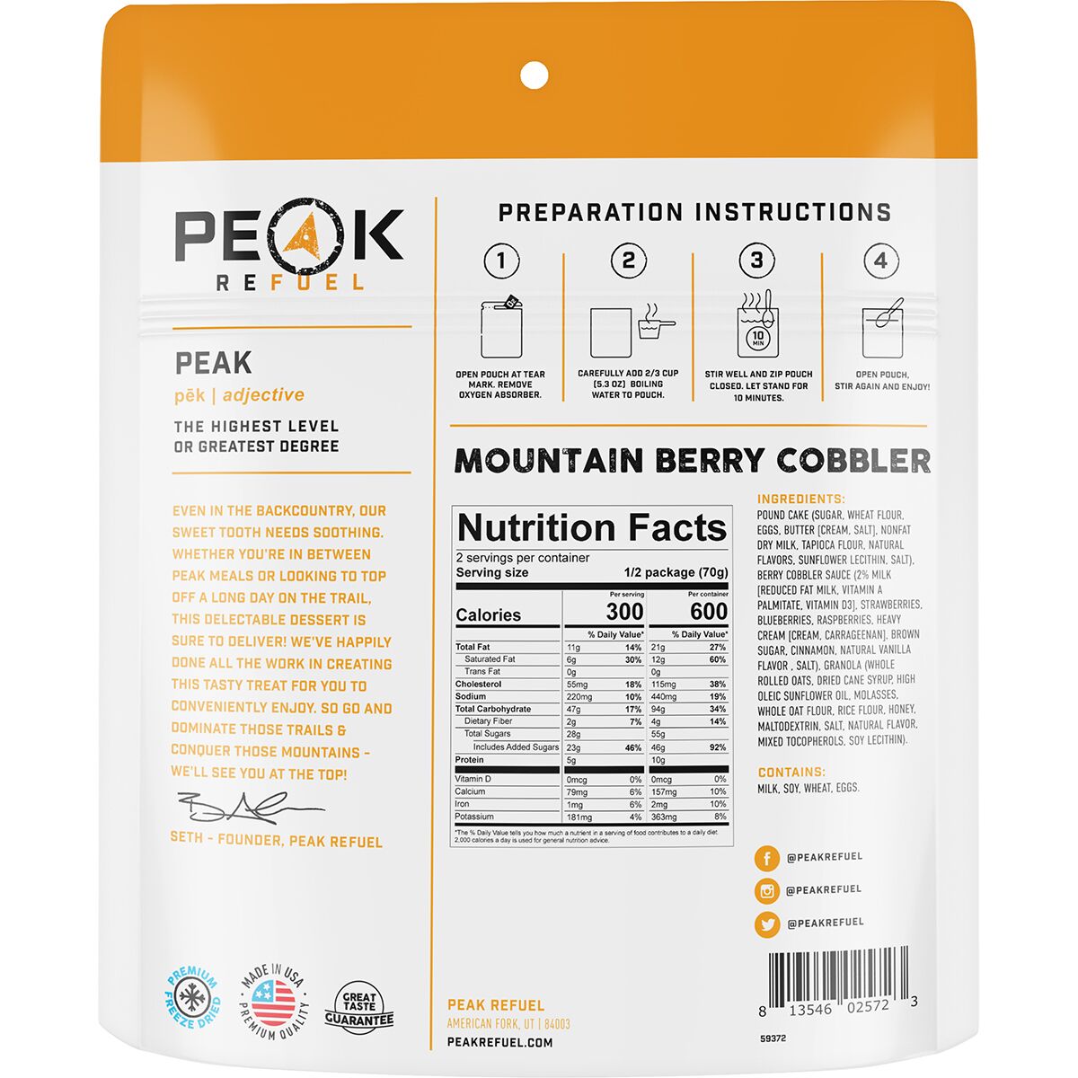 Peak Refuel Mountain Berry Cobbler