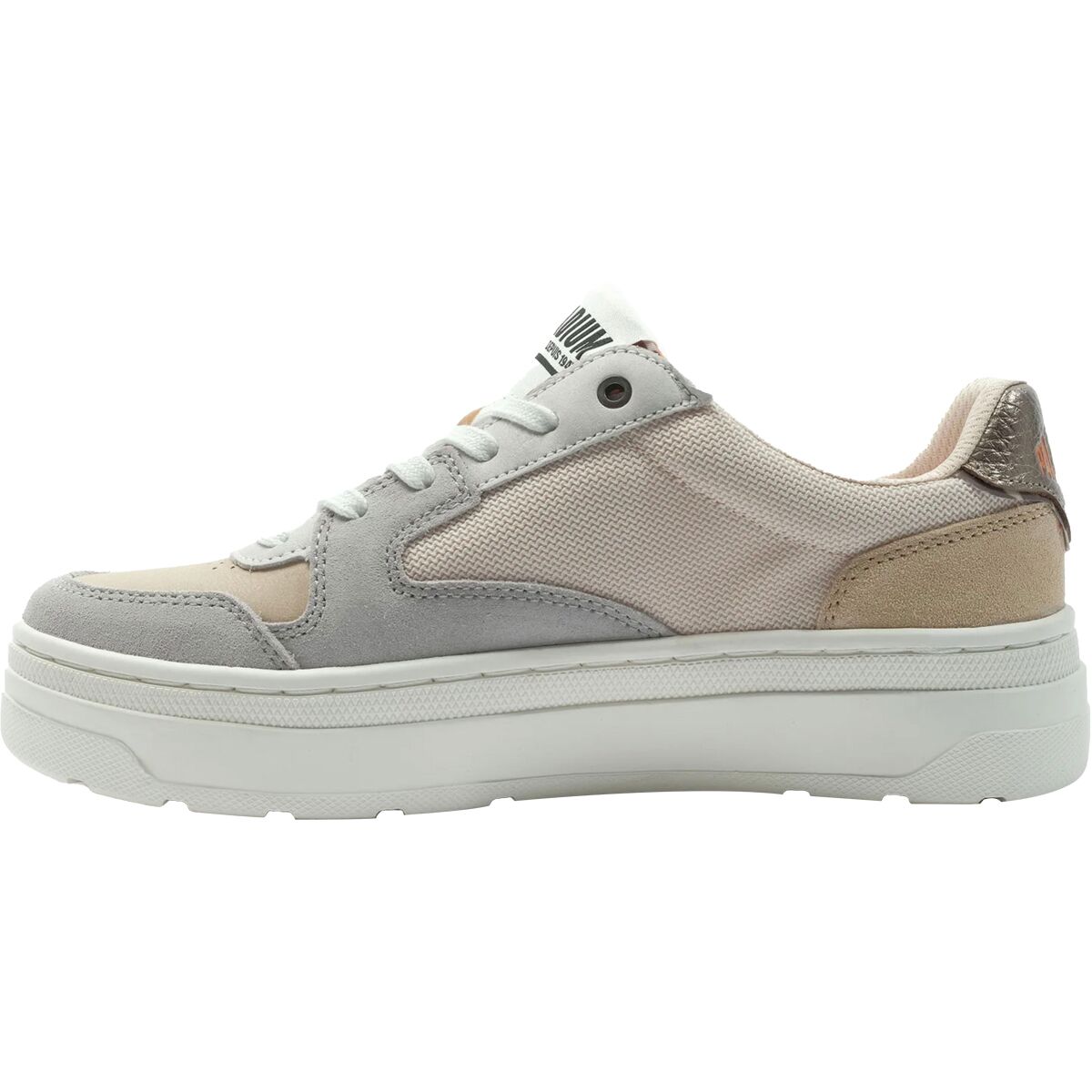 Palladium Zapatos Deportivos Redondos Para Mujer, Gris (Metal Vapor