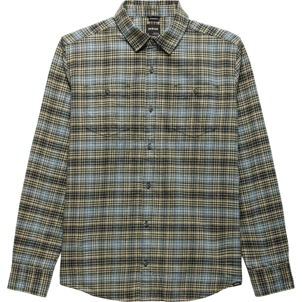Мужская рубашка prAna Dolberg Flannel, цвет: Чёрный — фото 5