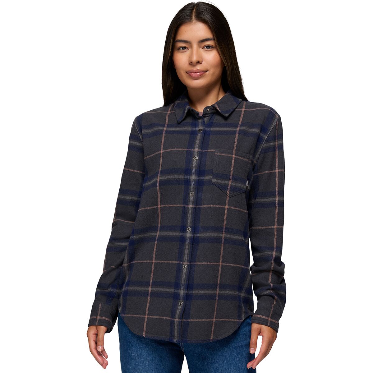 Женская рубашка prAna Golden Canyon Flannel, цвет: Чёрный