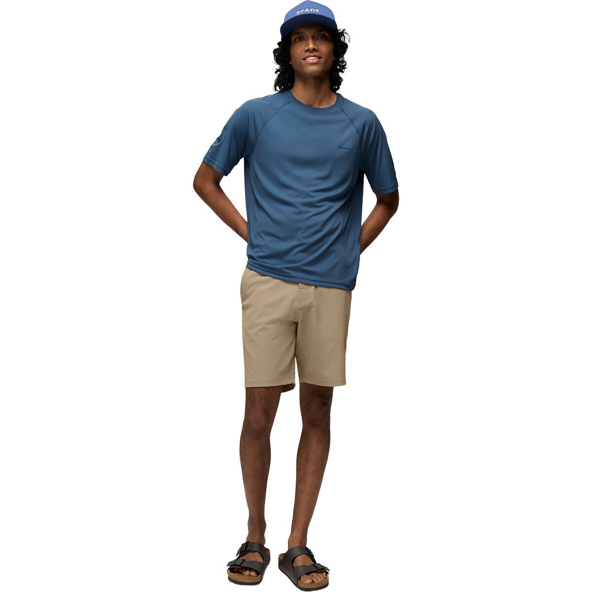 Мужские брюки prAna Sol Shade Short-Sleeve Crew, цвет: Синий — фото 6