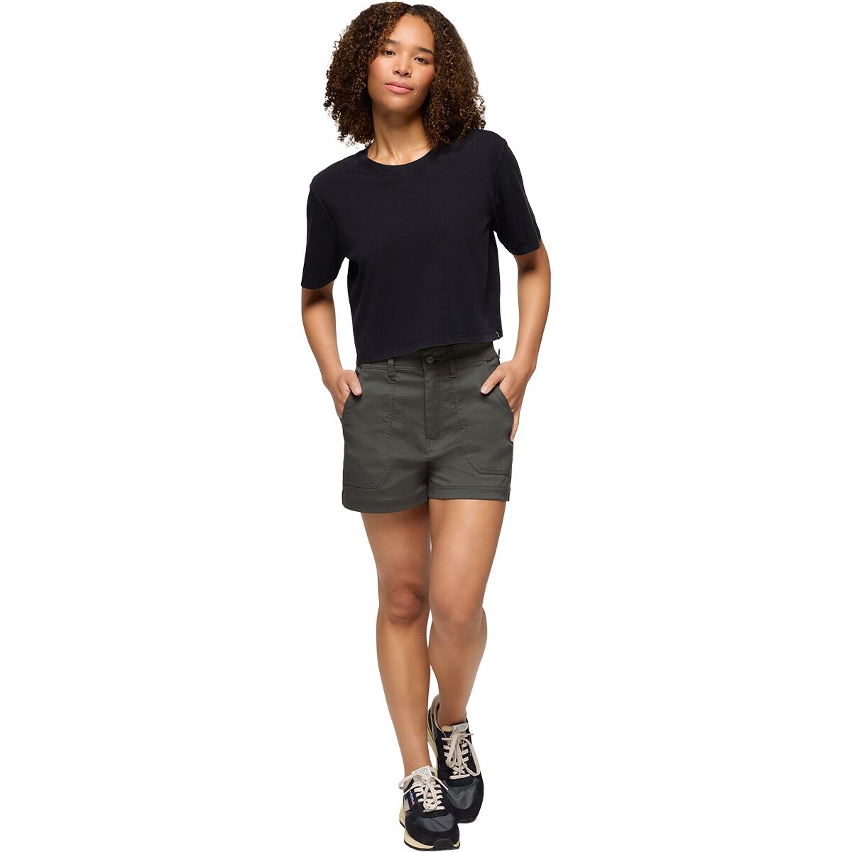 Женская футболка prAna Everyday Crop T-Shirt, цвет: Чёрный — фото 5