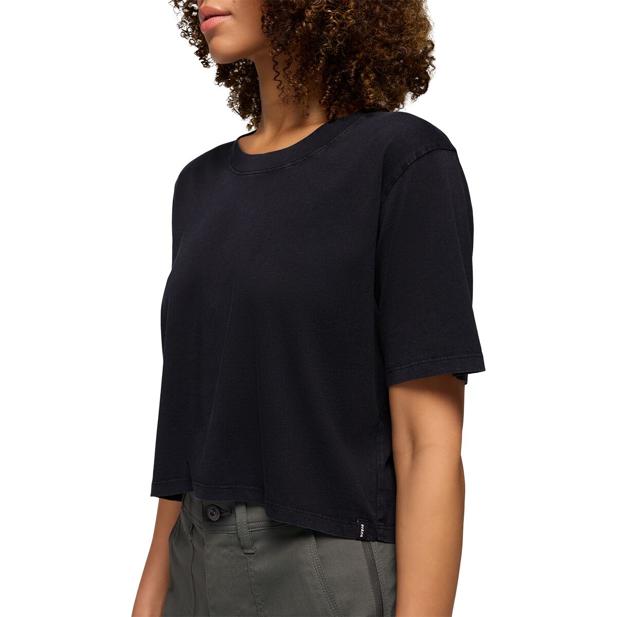 Женская футболка prAna Everyday Crop T-Shirt, цвет: Чёрный — фото 6