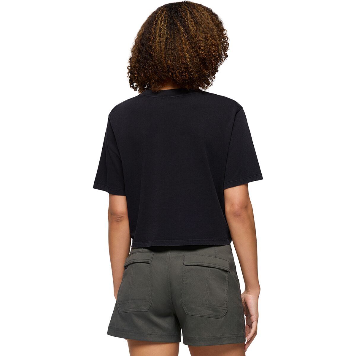 Женская футболка prAna Everyday Crop T-Shirt, цвет: Чёрный — фото 7