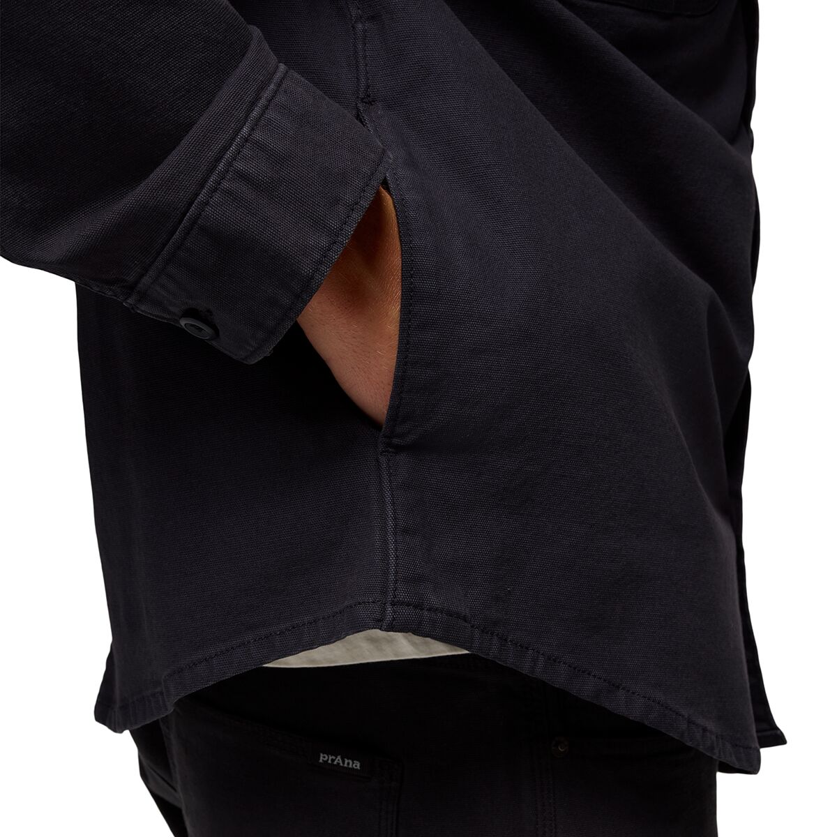 Мужская рубашка prAna Rock Ridge Overshirt, цвет: Чёрный — фото 3