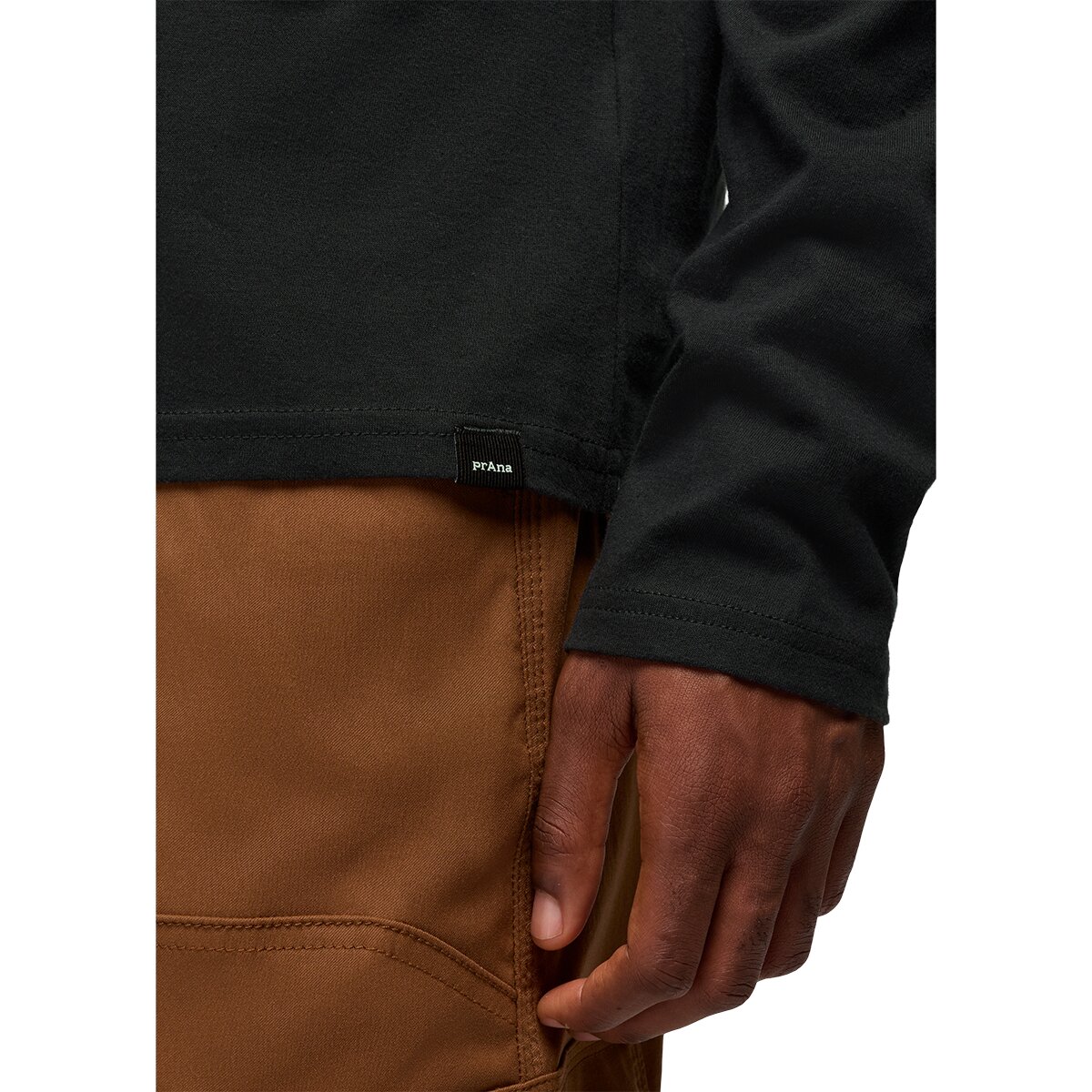 Мужская футболка prAna Long-Sleeve Hooded, цвет: Чёрный — фото 3