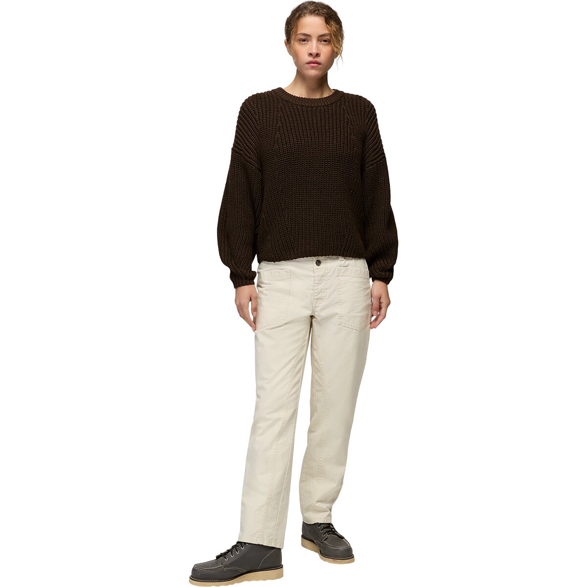 Женский свитер prAna Sunday River Crewneck, цвет: Кофейный — фото 8