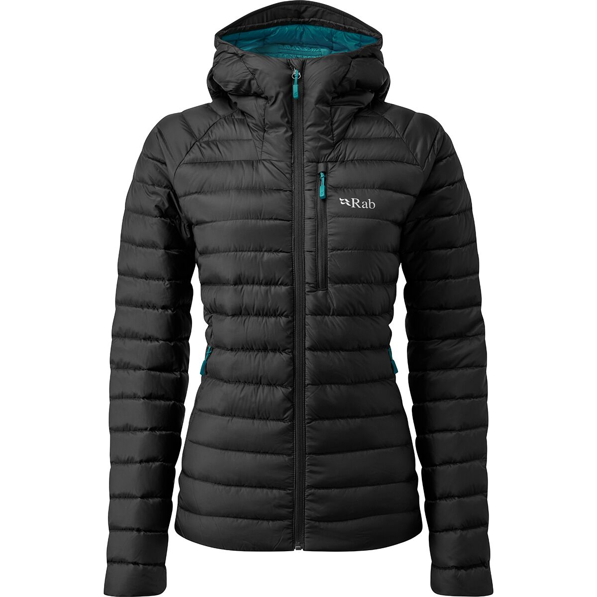 Женские куртки Rab Microlight Alpine Down Hoody, цвет: Чёрный — фото 2