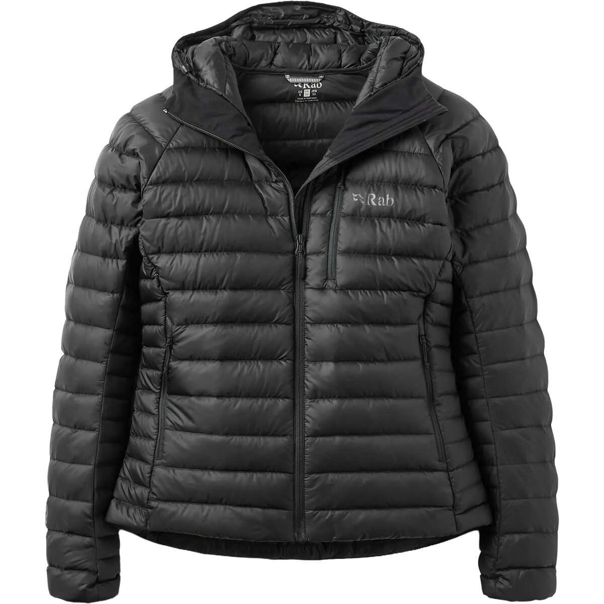Женская куртка Rab Microlight Alpine Down Hooded, цвет: Чёрный — фото 3