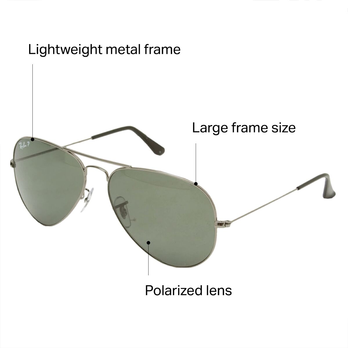 Ray-Ban Aviator Large Metal Polarized Sunglasses - Accessories