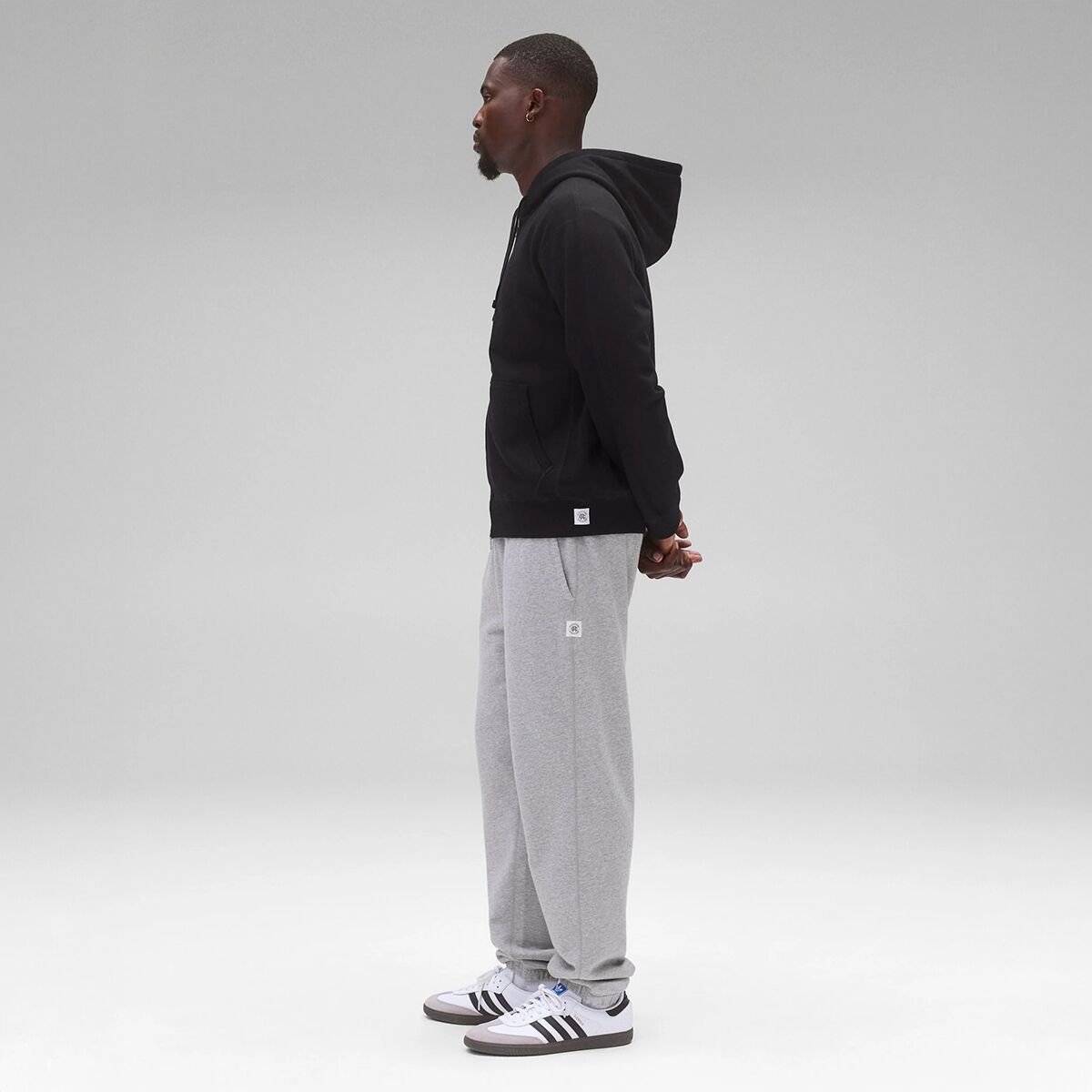 Мужское худи Reigning Champ Midweight Terry Classic Zip, цвет: Чёрный — фото 4