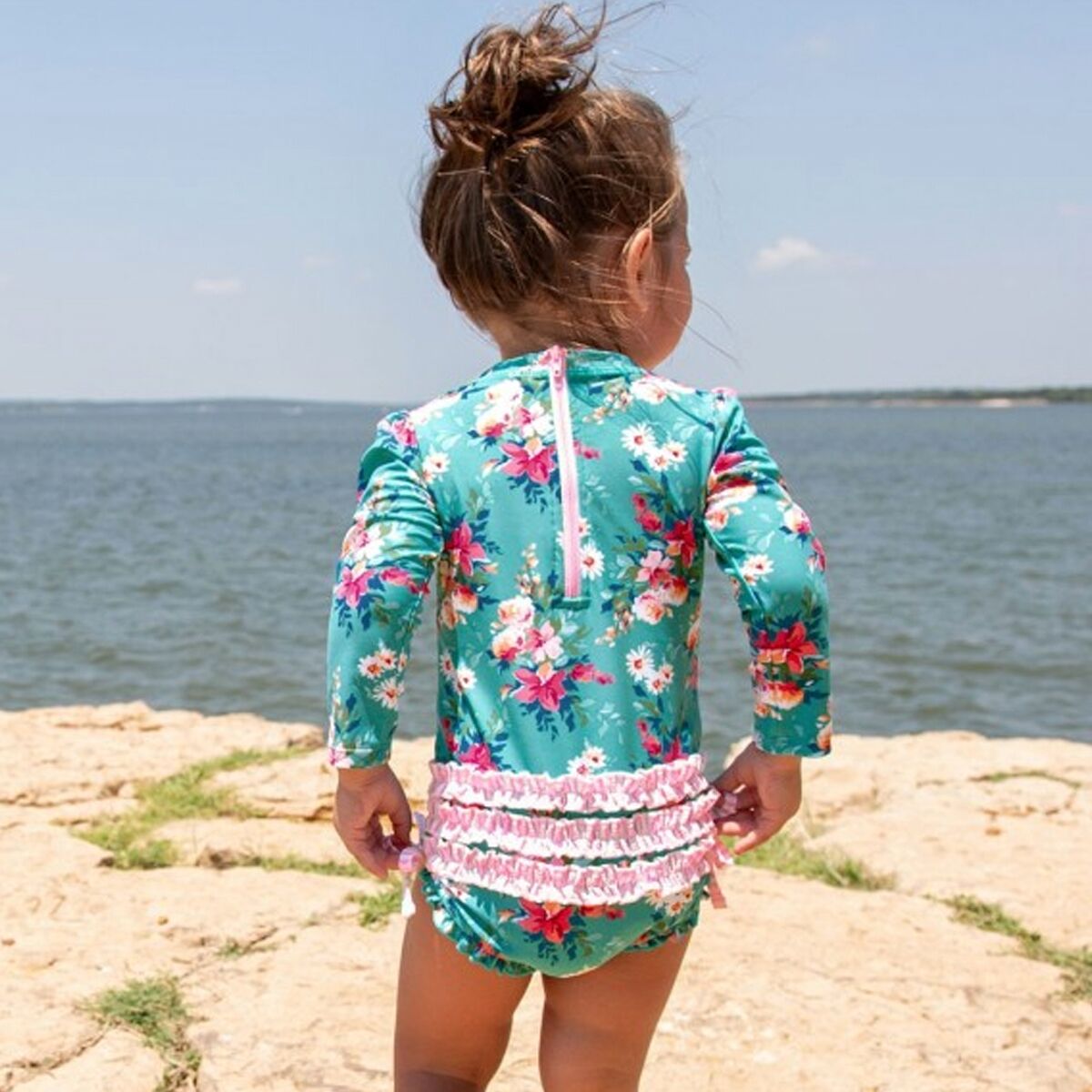 Ruffle Butts One Piece Rash Guard Infants' Kids