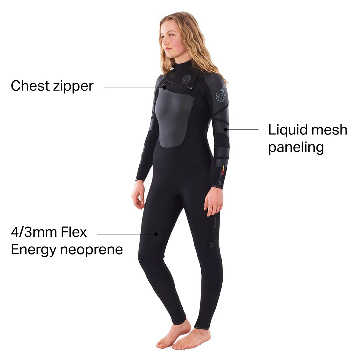 Rip Curl Flashbomb Heat Seeker 4/3 GB ChestZip Wetsuit Women's