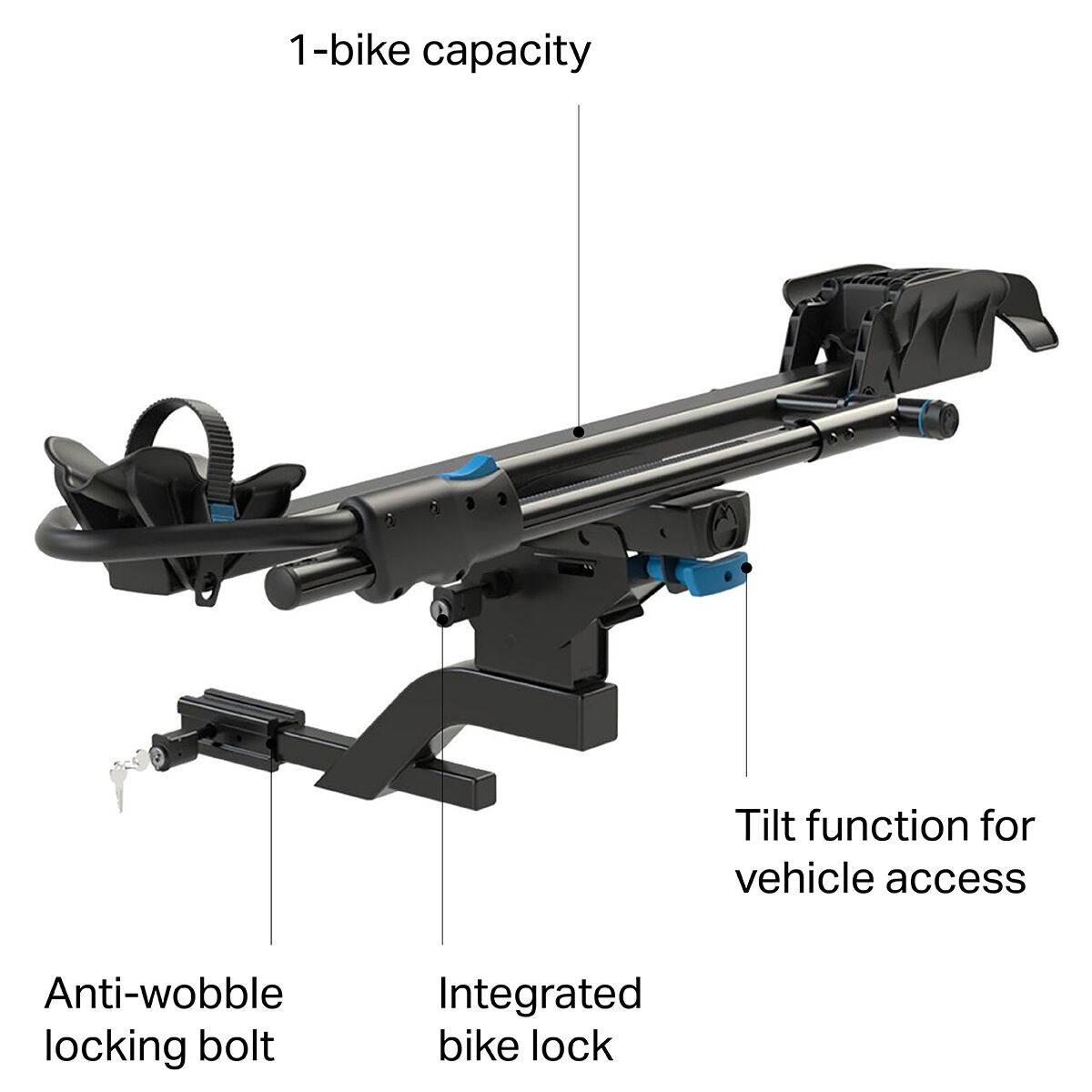 RockyMounts MonoRail Solo Platform Hitch Rack - Bike