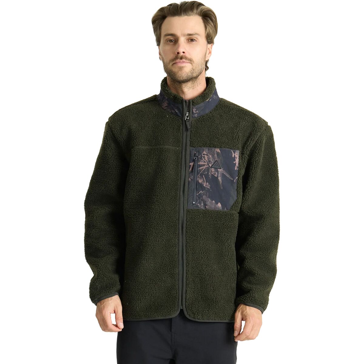Мужская куртка Roark Campover Fleece Zip, цвет: Dark Military — фото 1