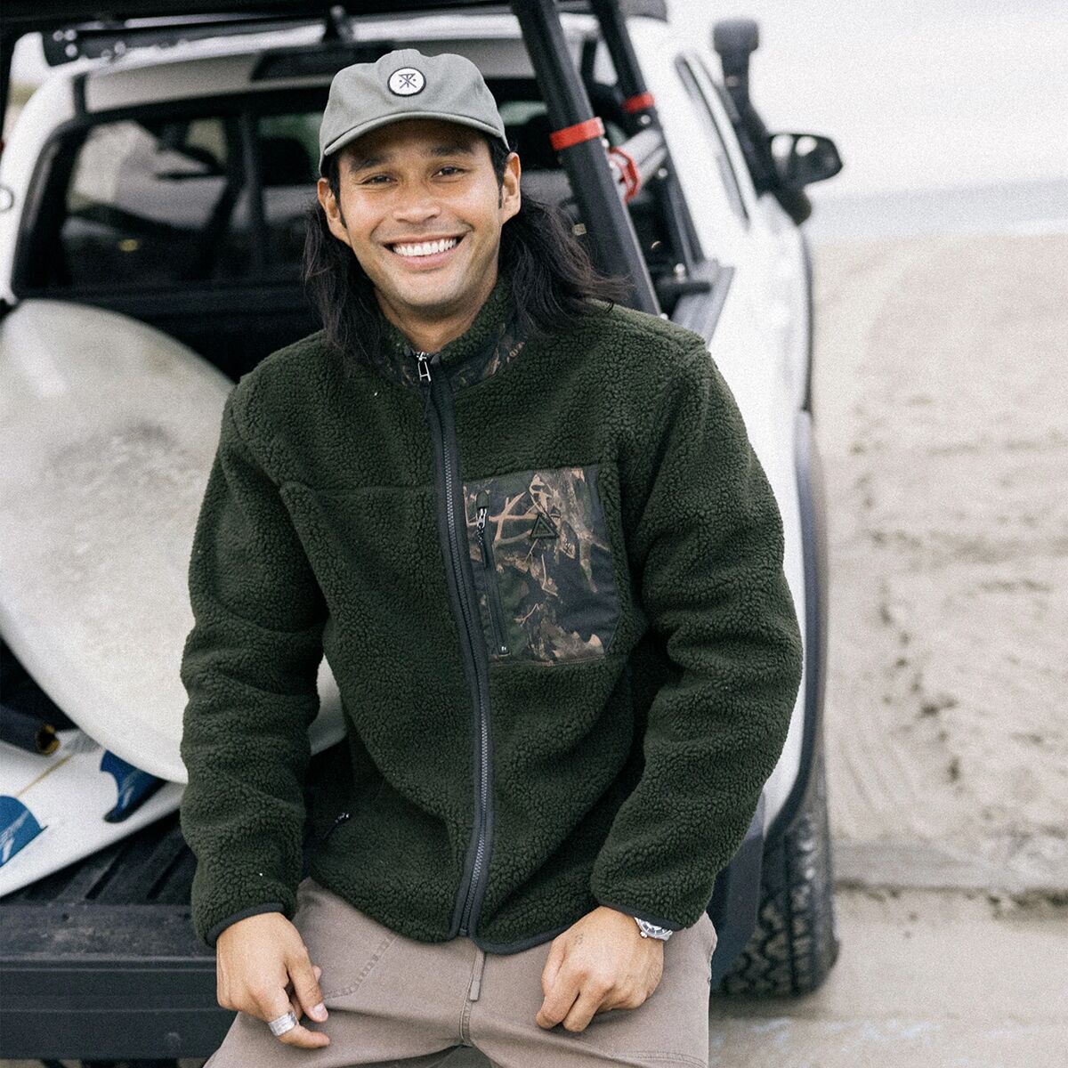 Мужская куртка Roark Campover Fleece Zip, цвет: Dark Military — фото 11