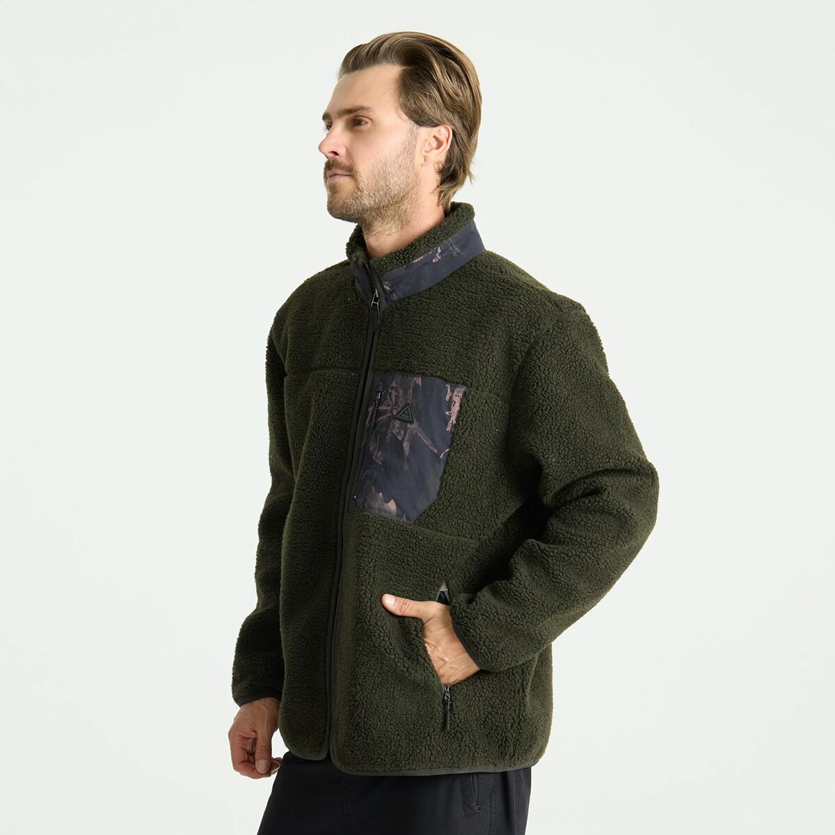Мужская куртка Roark Campover Fleece Zip, цвет: Dark Military — фото 6