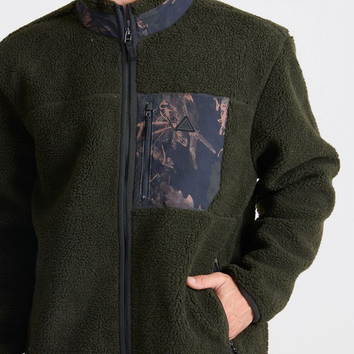 Мужская куртка Roark Campover Fleece Zip, цвет: Dark Military — фото 7