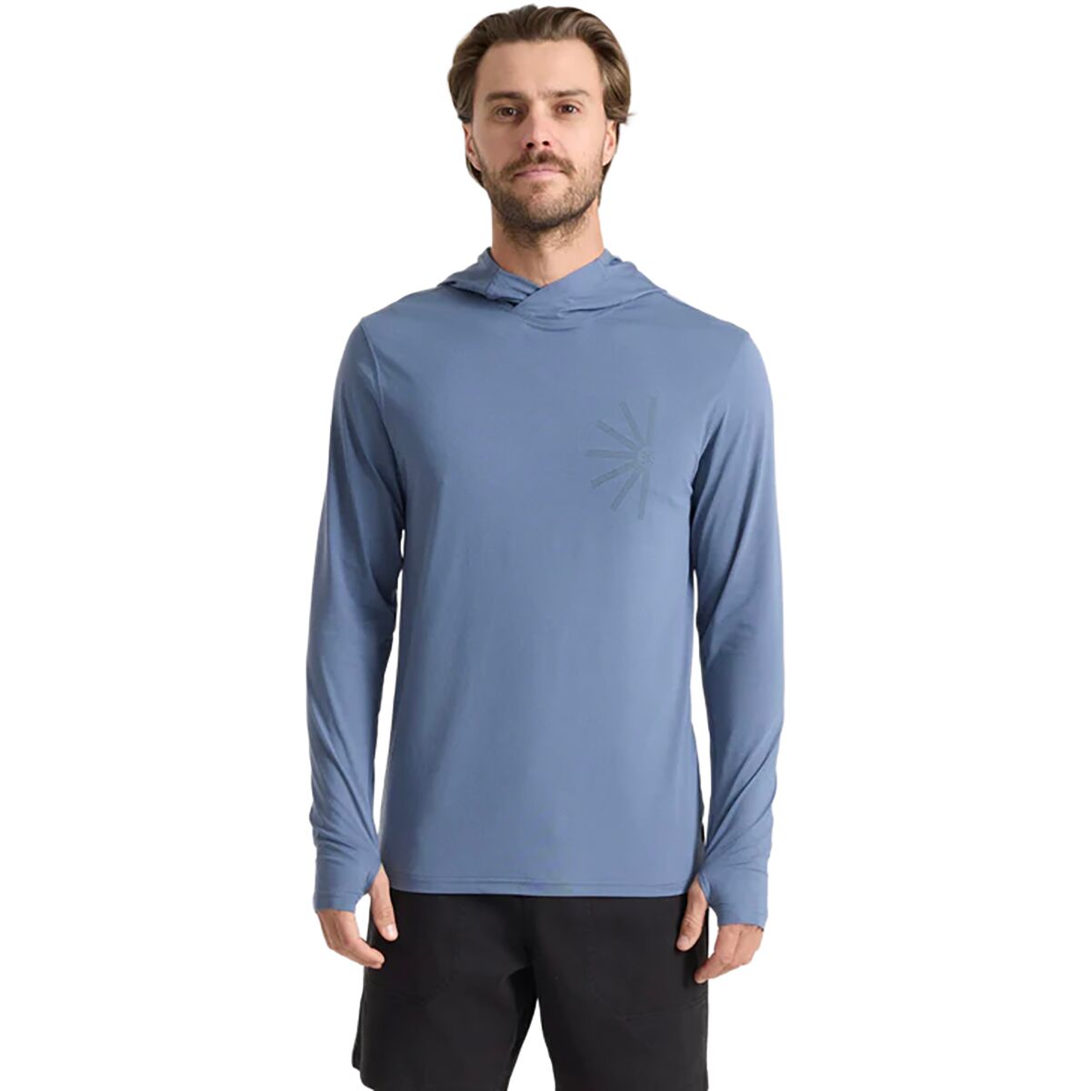 Мужское худи Roark Venture Long-Sleeve UPF, цвет: Neptune — фото 4