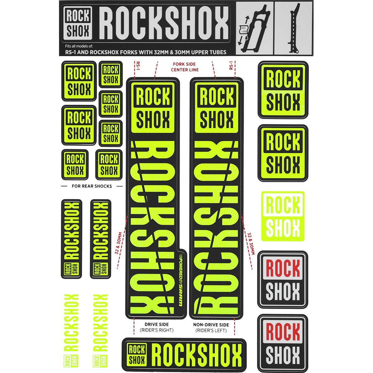 RockShox Decal Kit - 30/32mm