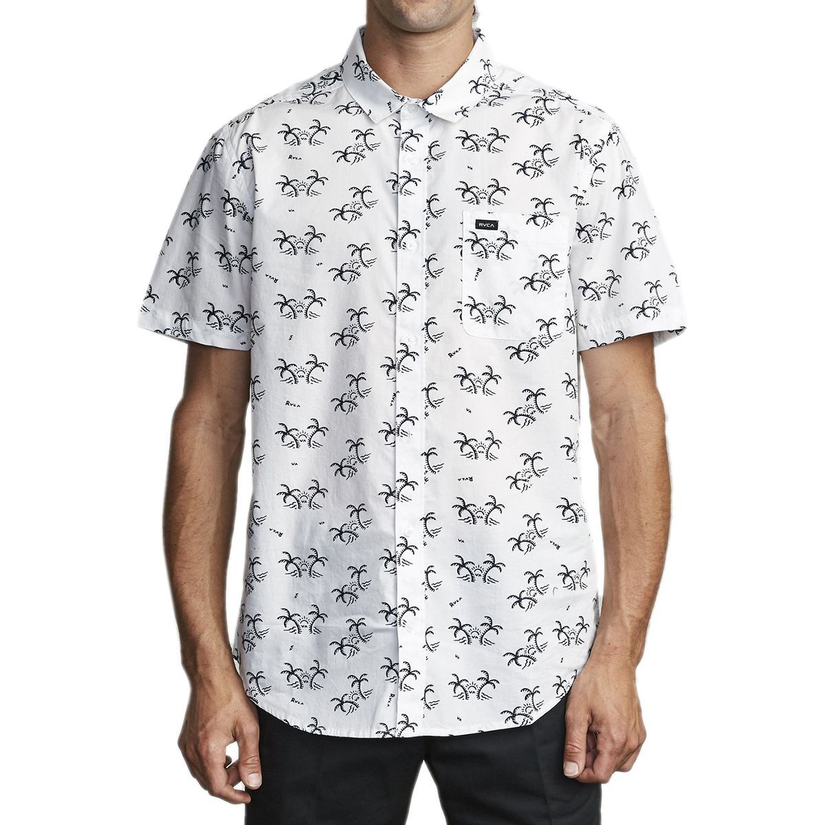 RVCA Mens Easy Palms Button-Up Shirt