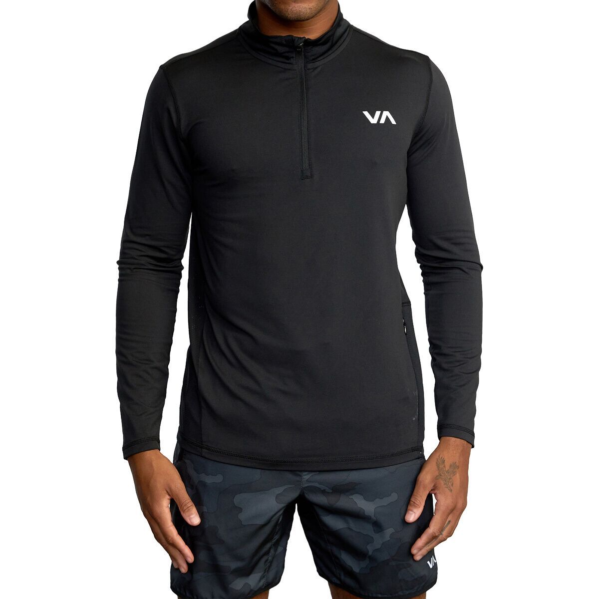 RVCA Sport Vent HalfZip LongSleeve Shirt Men's Clothing