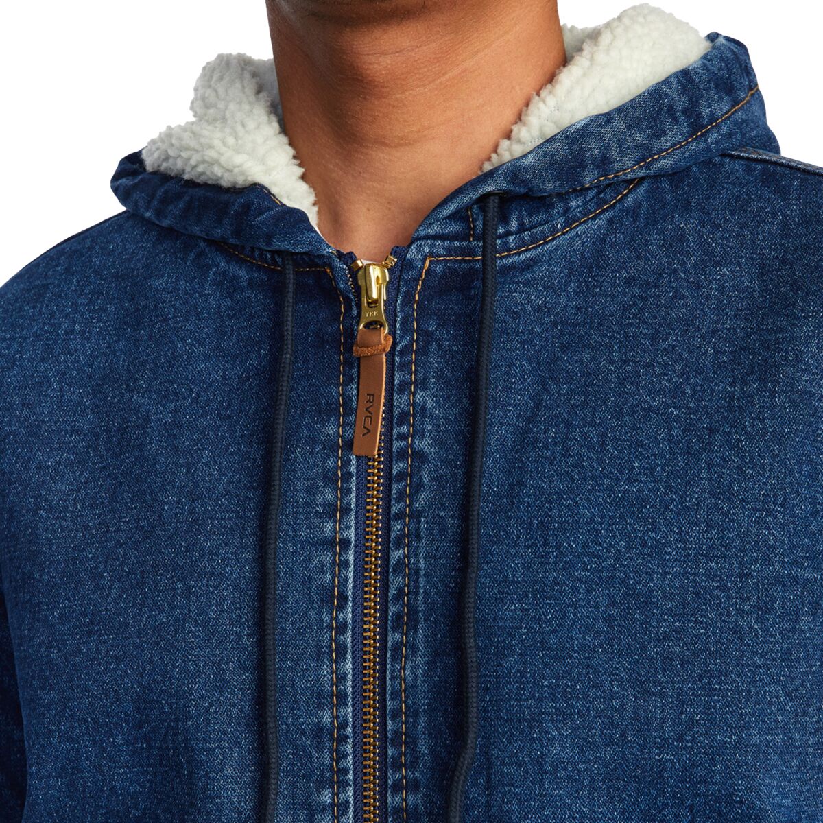 RVCA Chainmail Denim Hooded Jacket Men's Clothing