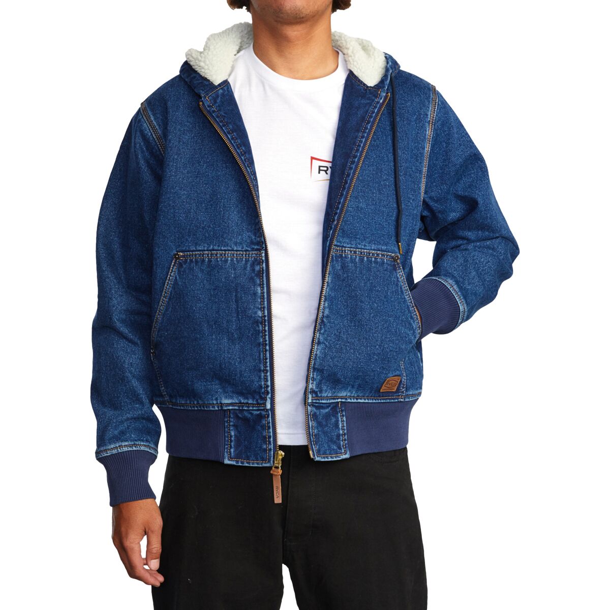 RVCA Chainmail Denim Hooded Jacket Men's Clothing