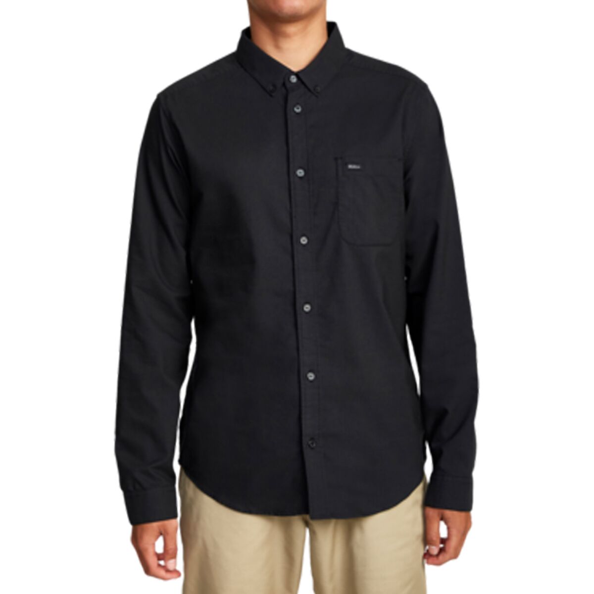 Мужская рубашка RVCA That'll Do Stretch Long-Sleeve Shirt, цвет: Чёрный