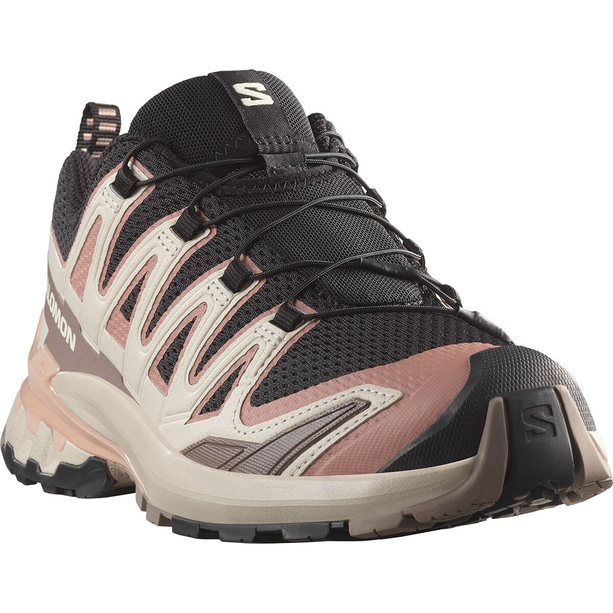 Женские кроссовки Salomon XA Pro 3D V9 Trail Running, цвет: Чёрный / Красное дерево розовый — фото 2