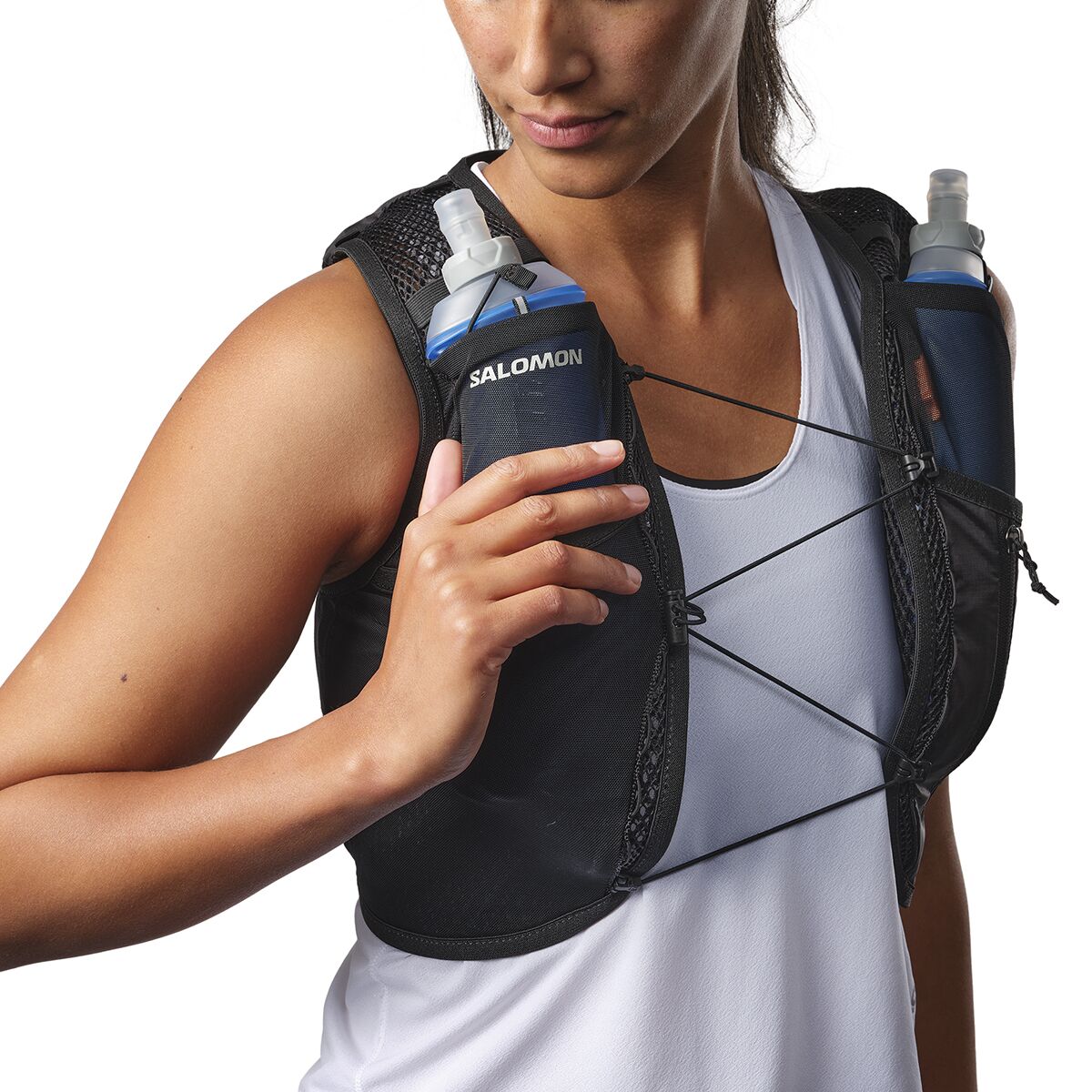 Salomon Active Skin 4L Hydration Pack Set - Women's, цвет: Чёрный / Металлический — фото 6