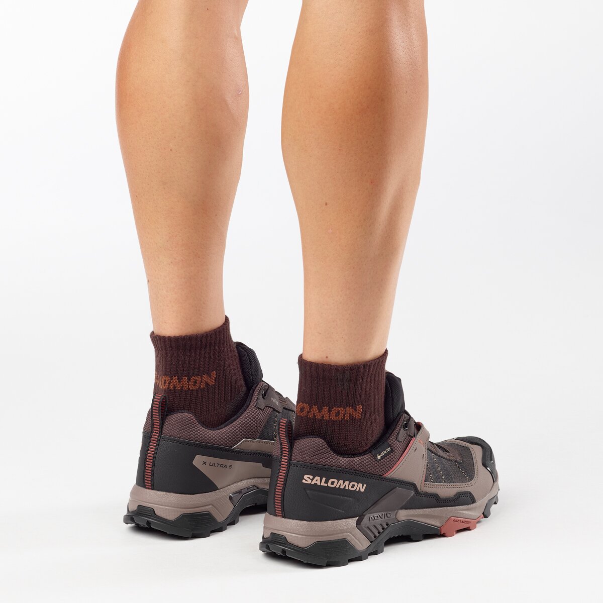 Мужские кроссовки Salomon X Ultra 5 GTX Hiking, цвет: Чёрный кофейный / Орех — фото 5