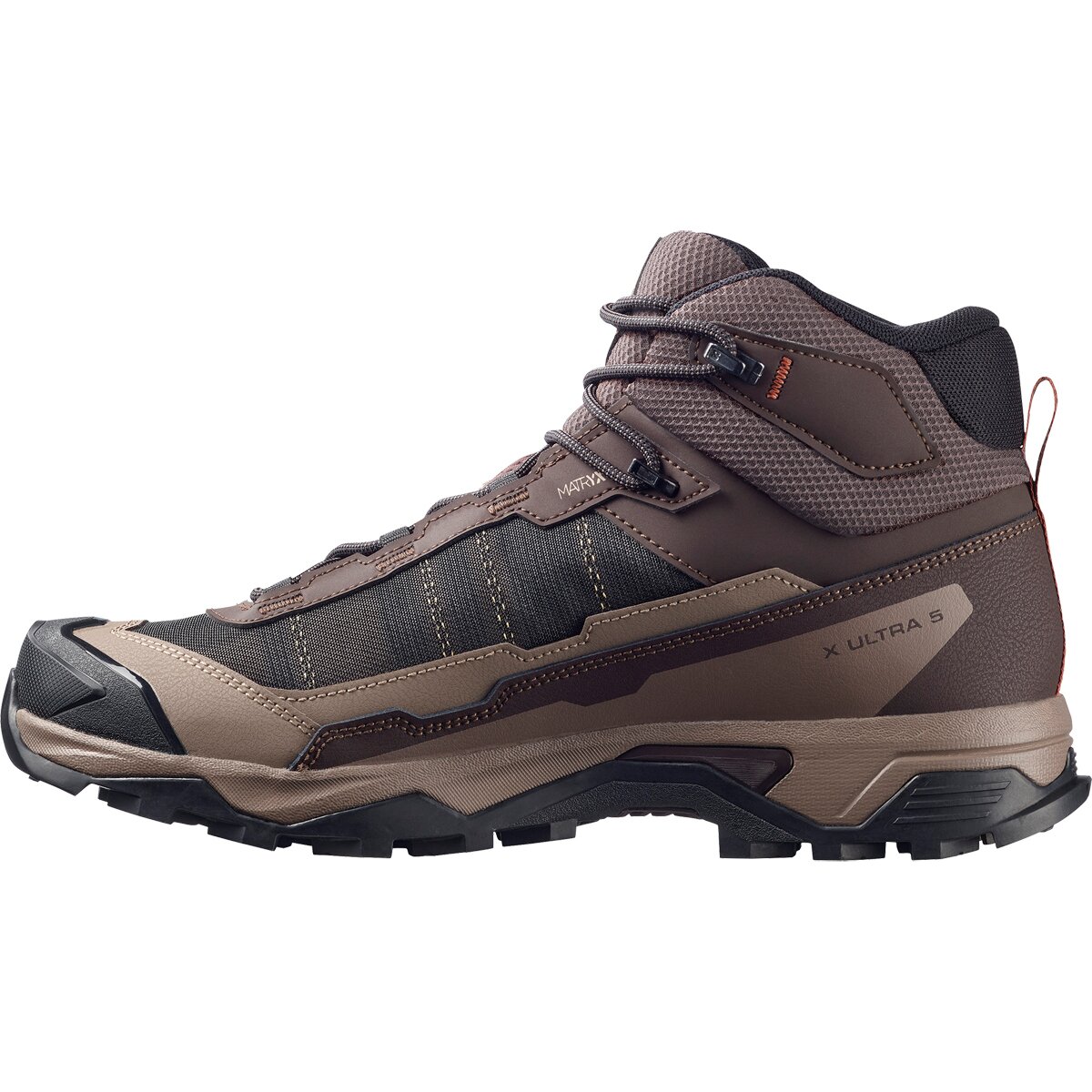 Мужские ботинки Salomon X Ultra 5 Mid GTX Hiking Boot, цвет: Чёрный кофейный / Орех — фото 3