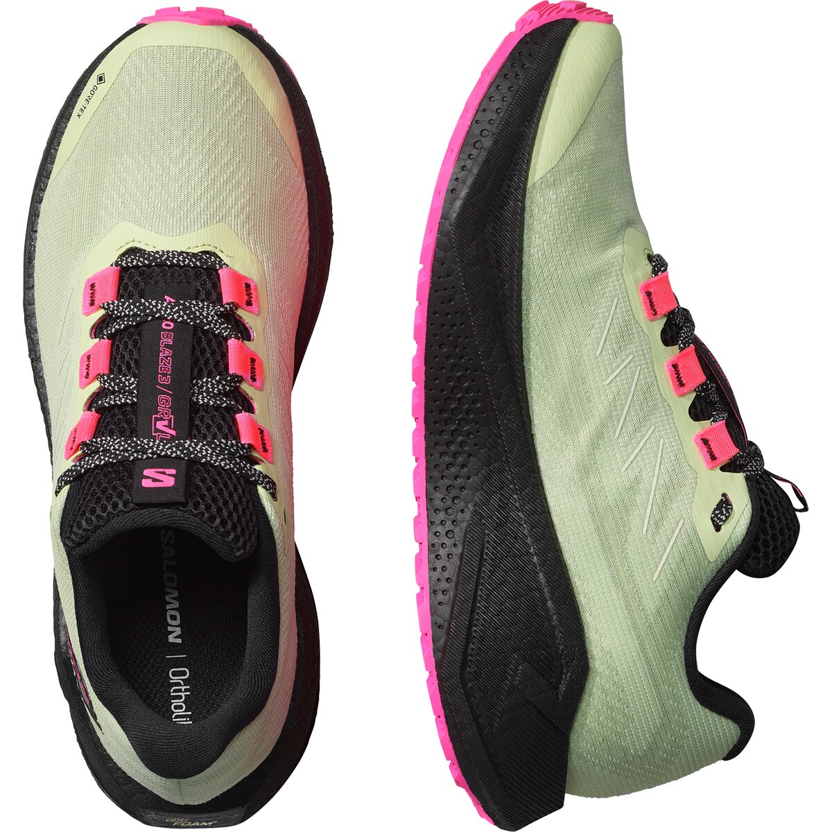 Женские кроссовки Salomon Aero Blaze 3 Grvl GTX Running, цвет: Чёрный / Розовый — фото 2