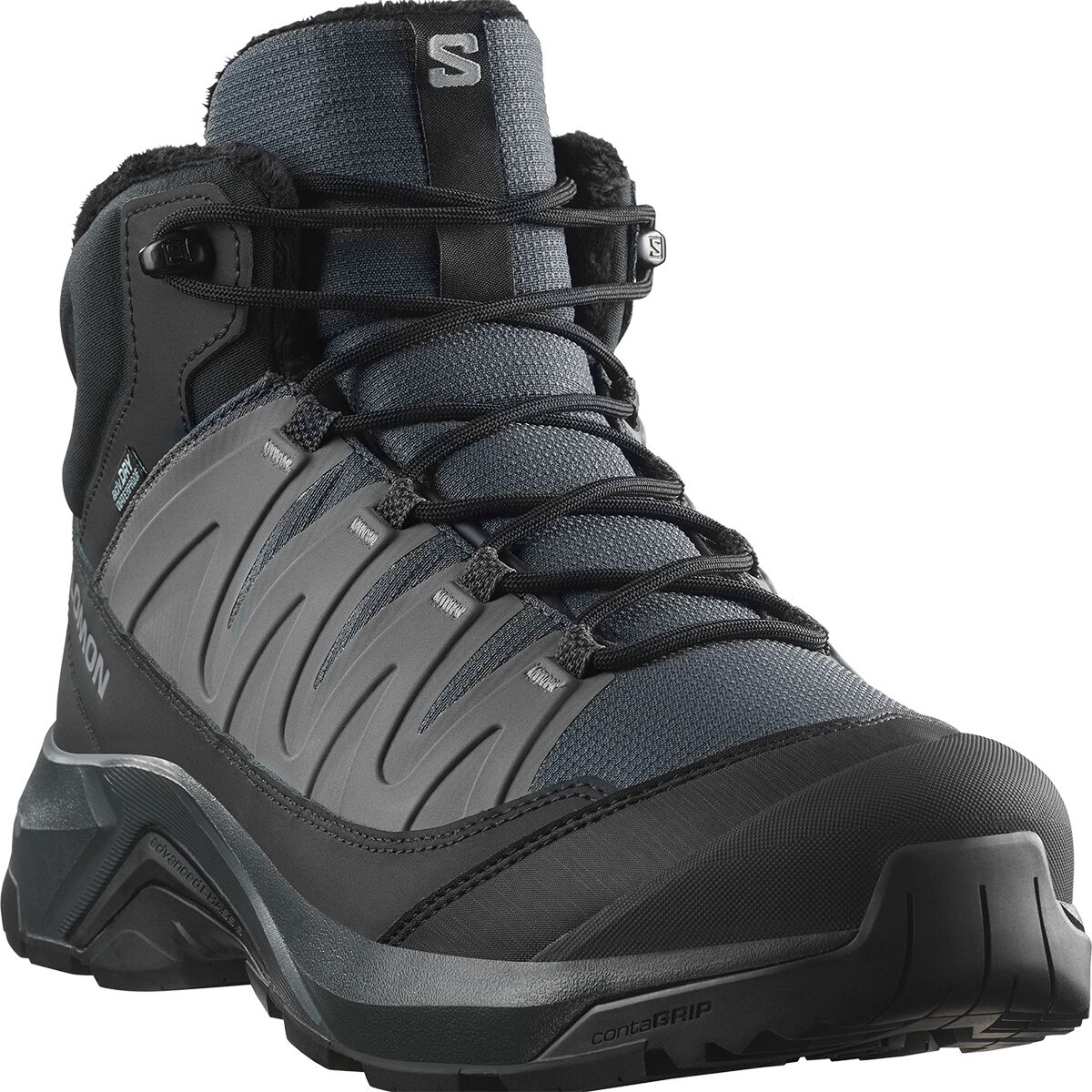 Мужские ботинки Salomon X-Adventure Coldrush Boot, цвет: Асфальтовый / Чёрный — фото 2