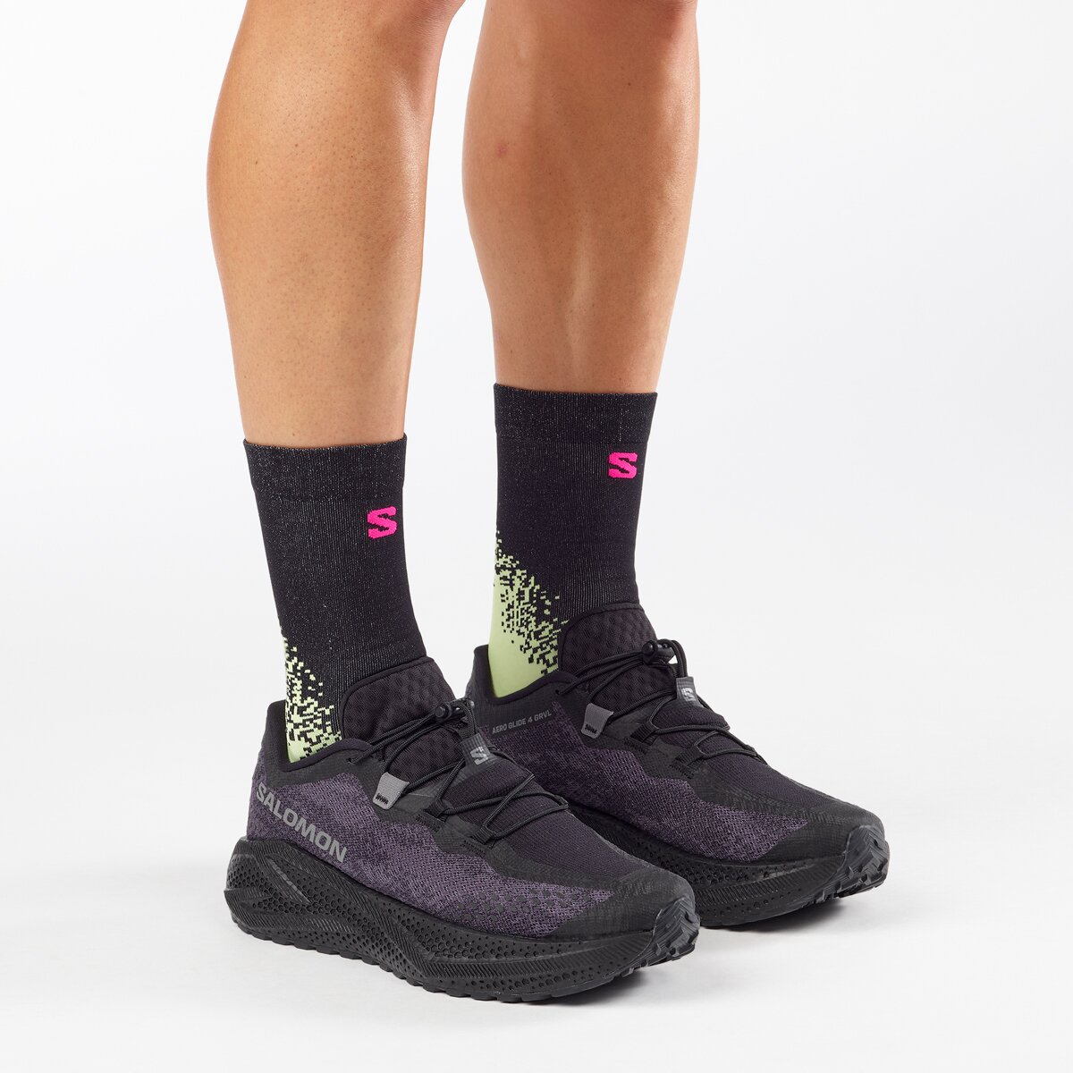 Мужские кроссовки Salomon Aero Glide 4 Grvl Running, цвет: Чёрный / Асфальтовый — фото 4
