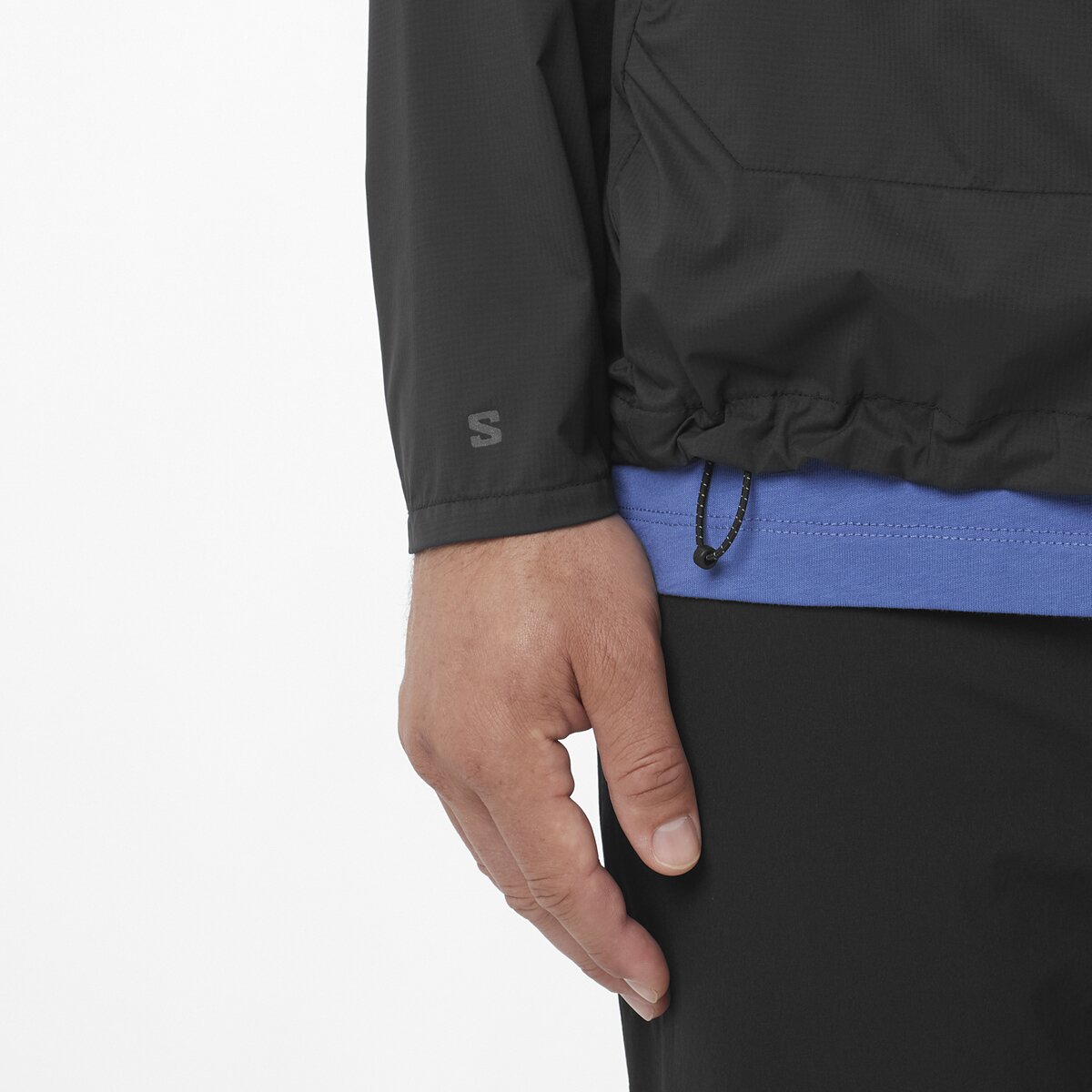 Мужская куртка Salomon Outwind Full-Zip, цвет: Глубокий чёрный — фото 5