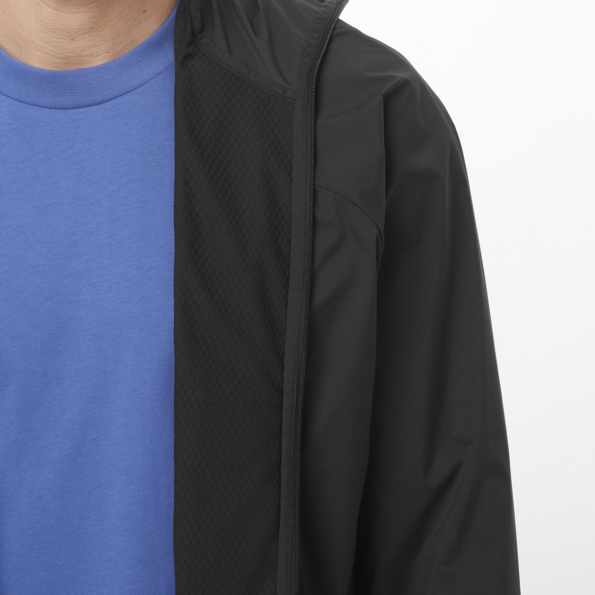 Мужская куртка Salomon Outwind Full-Zip, цвет: Глубокий чёрный — фото 6
