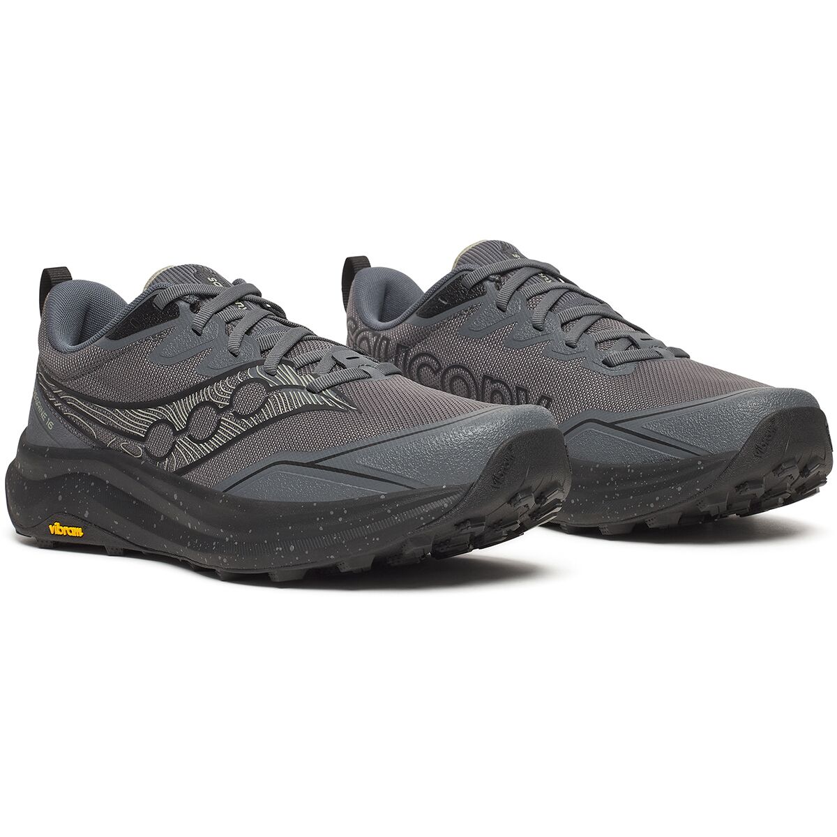 Мужские кроссовки Saucony Peregrine 16 Trail Running, цвет: Карбоновый / Чёрный — фото 4