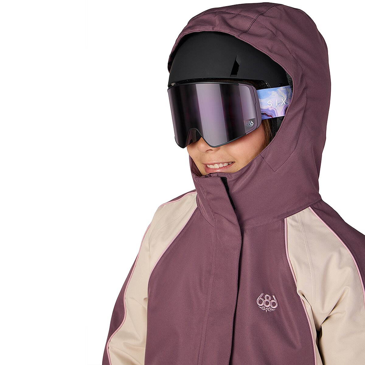 Куртка 686 Hologram Insulated Jacket для девочек, цвет: Чёрный сливовый — фото 3