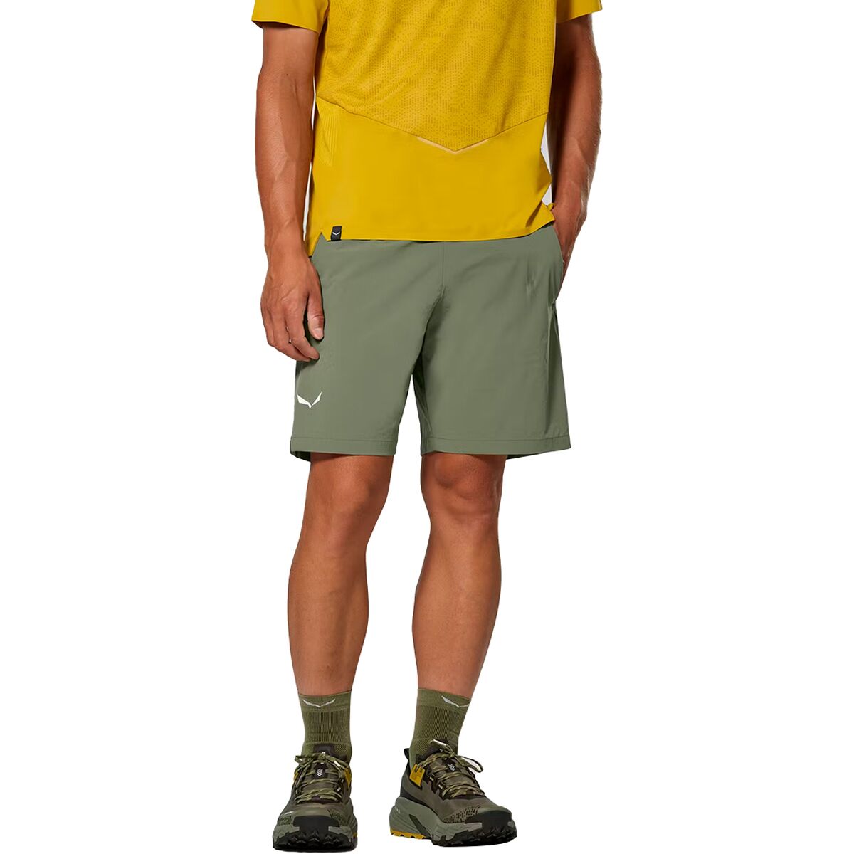 Мужские шорты Salewa Pedroc DST Light, цвет: Выцветший зелёный — фото 1