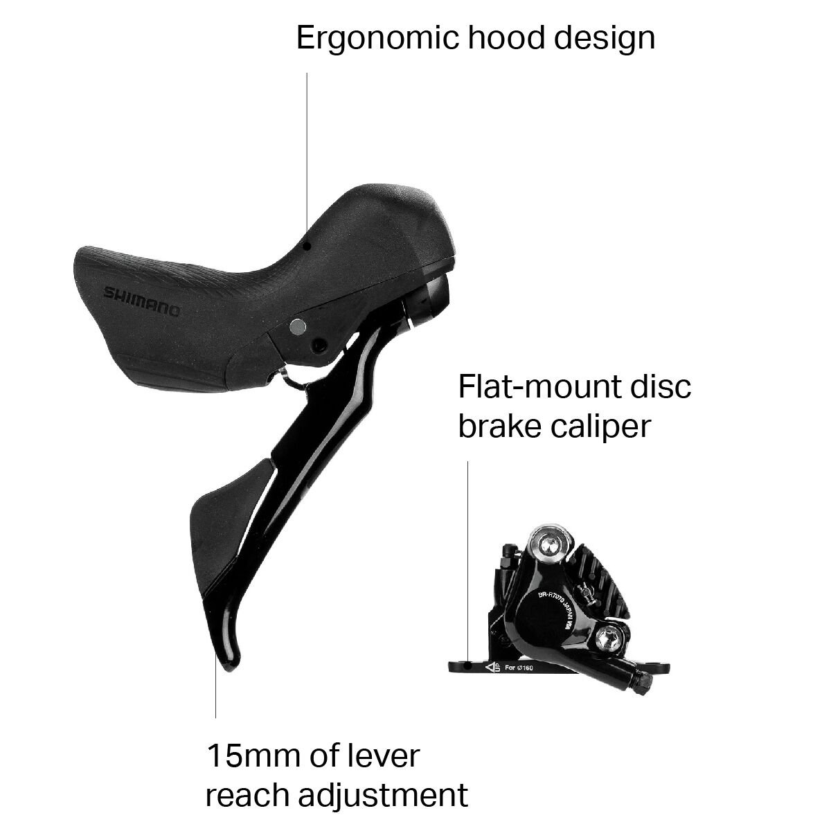 Shimano 105 ST-R7020 Hydraulic STI Shifter and Disc Brake...