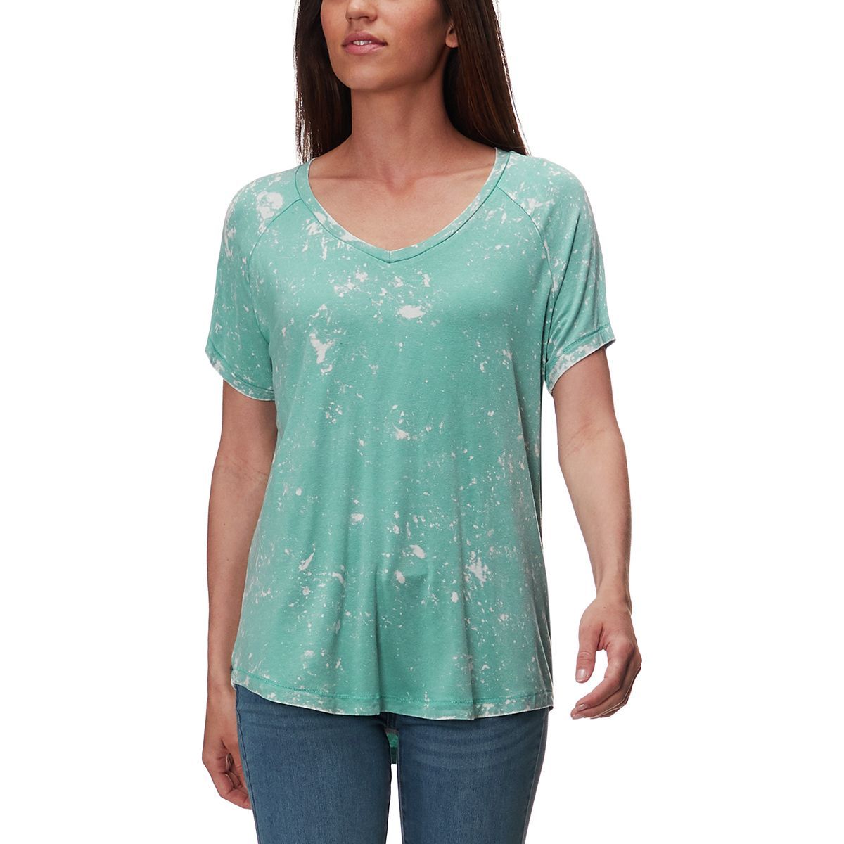 Peach Marble Hello Peace Graphic Style Classic Womens Cropped Raw Edge T-Shirt main image 1