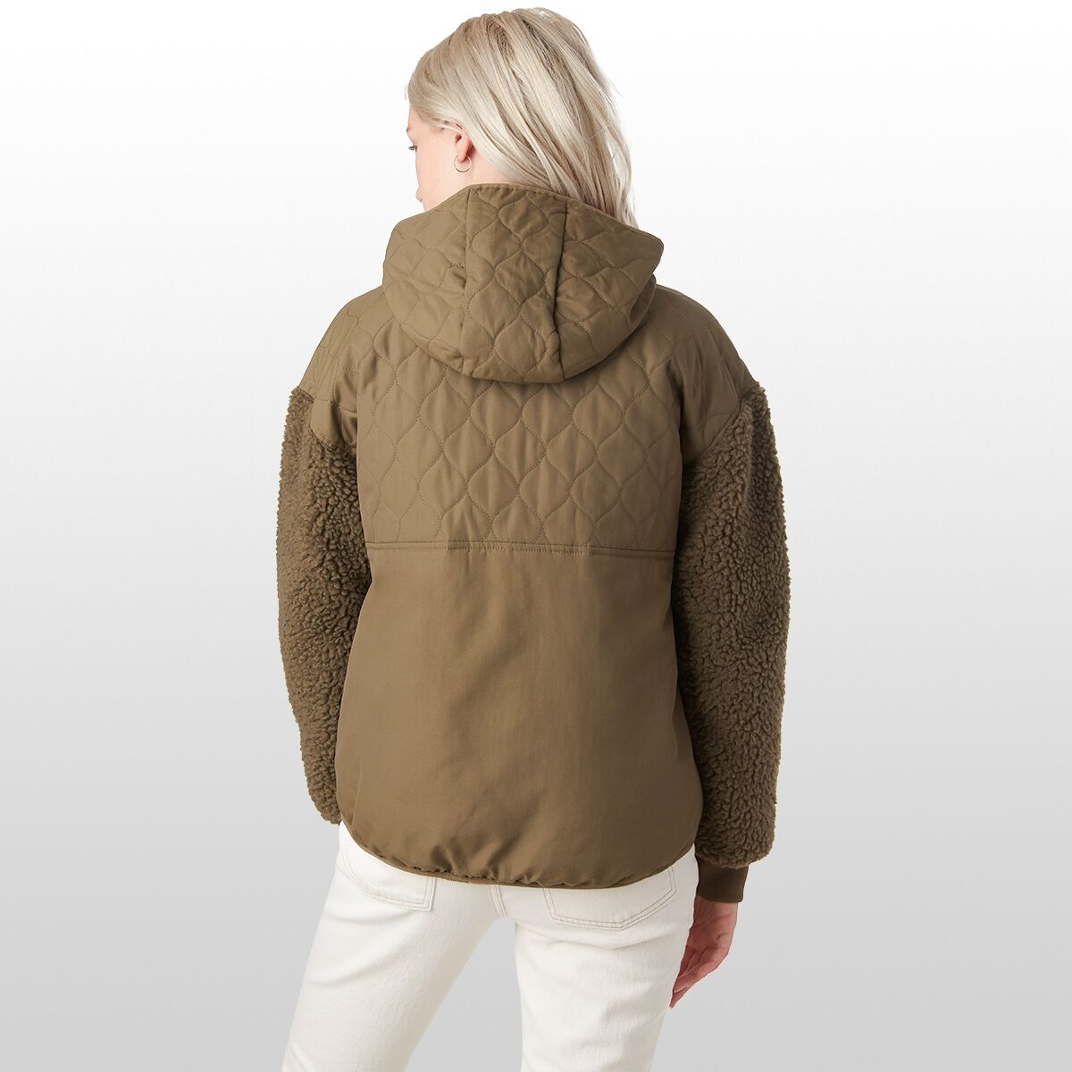 Stoic Quilted SherpaSleeve Anorak Jacket Women's Clothing