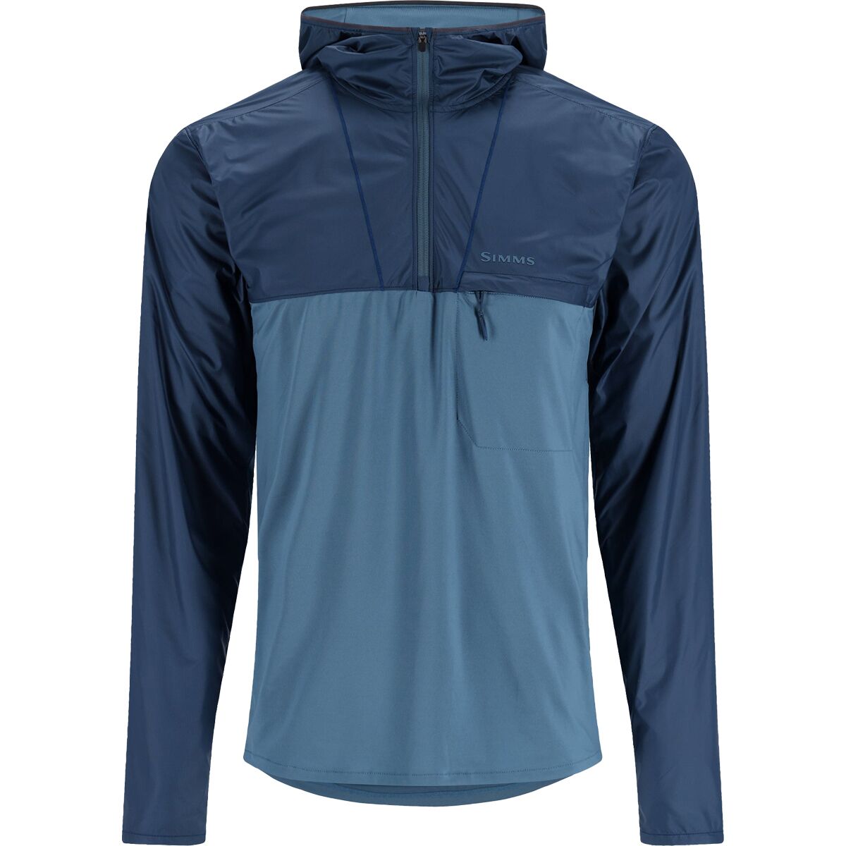Chemise Manches Longues Simms SolarFlex Cool Crew, Homme, XL, Bleu/gris, Pêche