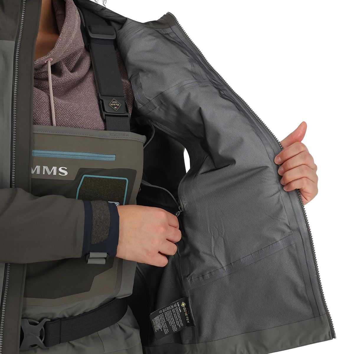 Женская куртка Simms G3 Guide Wading, цвет: Графитовый металлик — фото 8