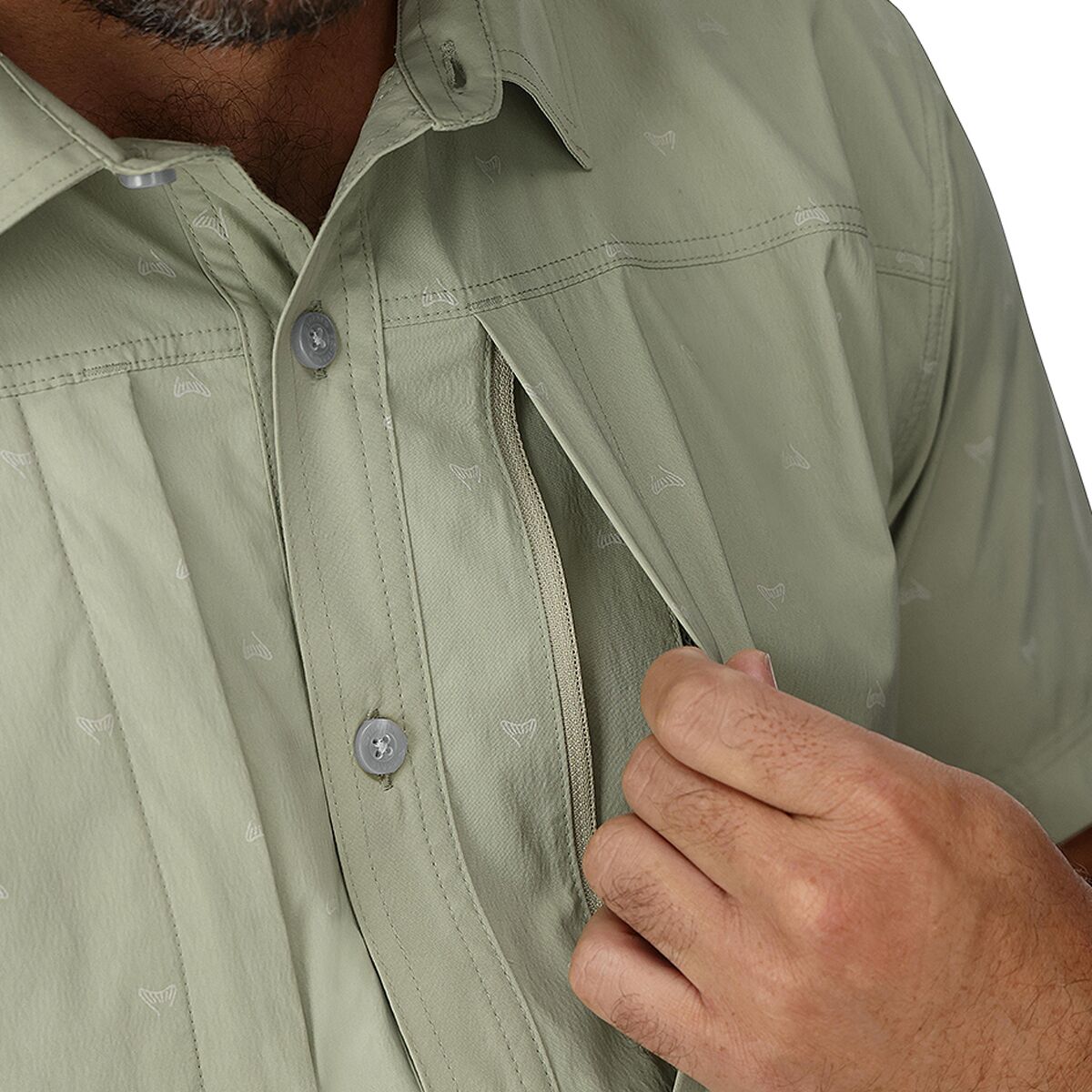Мужская рубашка Simms Stone Cold Short-Sleeve Shirt, цвет: Бледный сосновый — фото 3